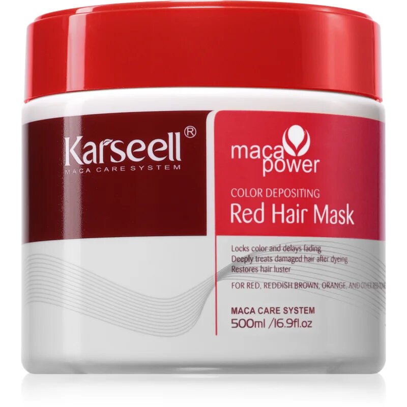 Karseell Color Depositing Red Hair Mask maszk a hajszín élénkítéséért 500 ml