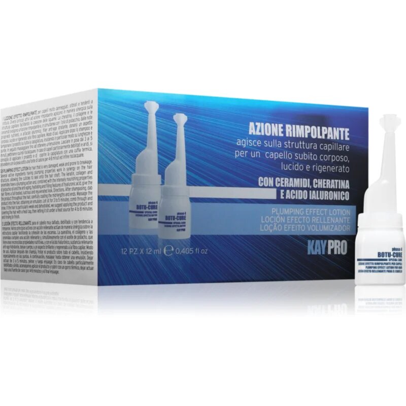 Kaypro Botu-Cure hidratáló kondicionáló a sérült töredezett hajra professzionális használatra 12x12 ml
