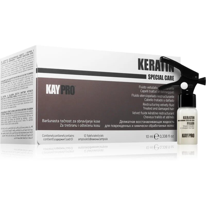 Kaypro Keratin Filler fluid a károsult hajra professzionális használatra 12x10 ml