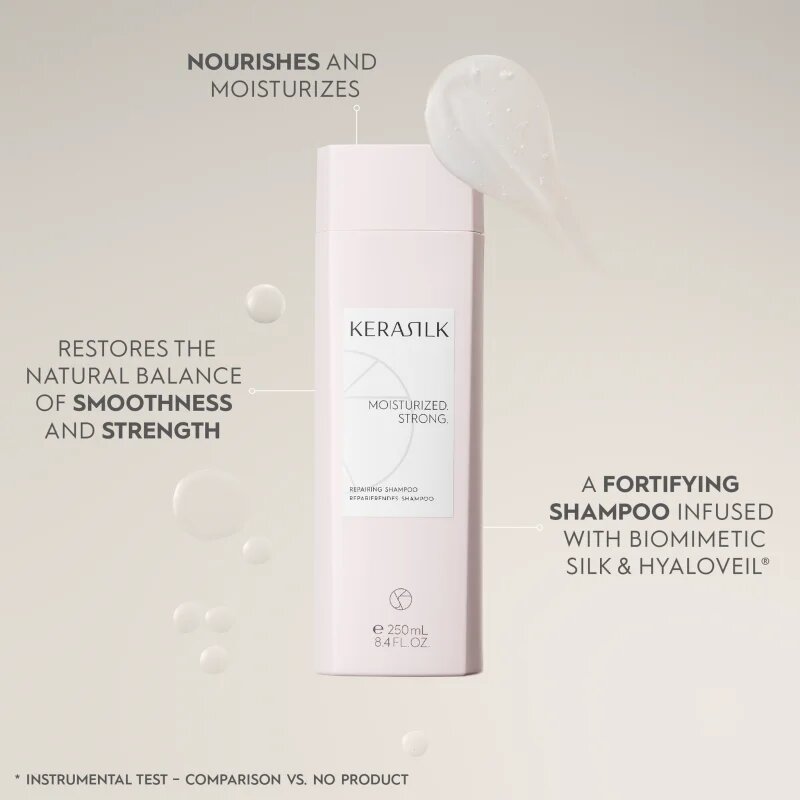 KERASILK Essentials Repairing Shampoo tisztító és tápláló sampon száraz és sérült hajra 250 ml