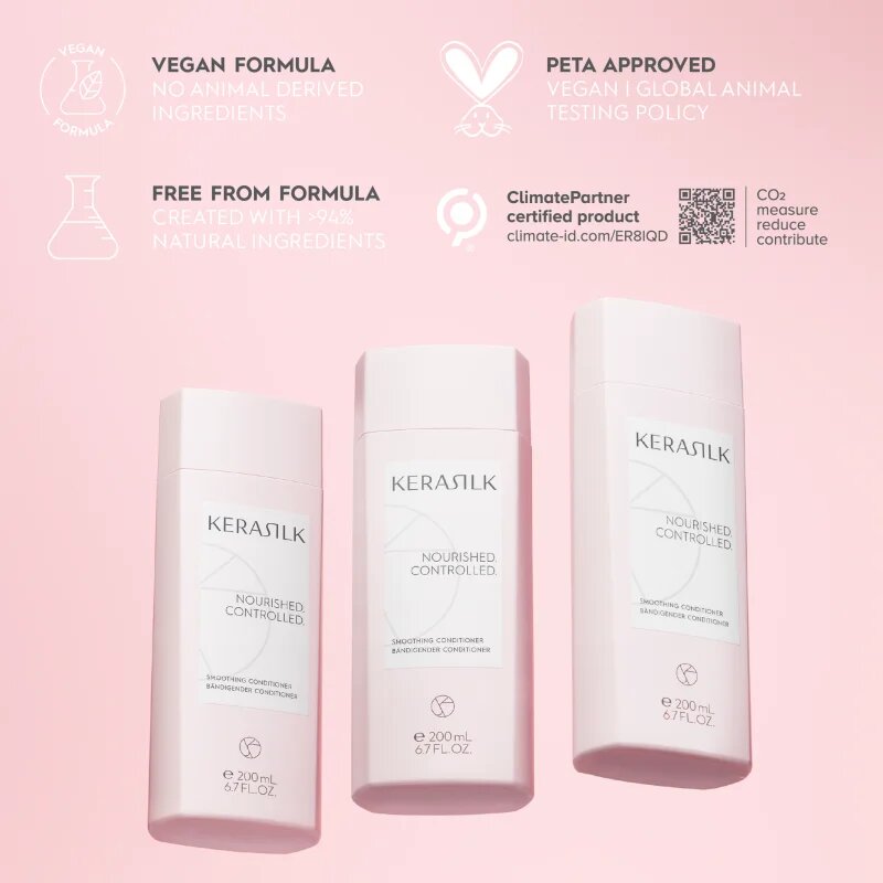 KERASILK Essentials Smoothing Conditioner hajkisimító kondicionáló tápláló hatással 200 ml