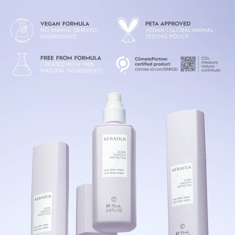 KERASILK Styling Flat Iron Spray hővédő spray hajsütővassal és hajvasalóval kezelt hajra 75 ml