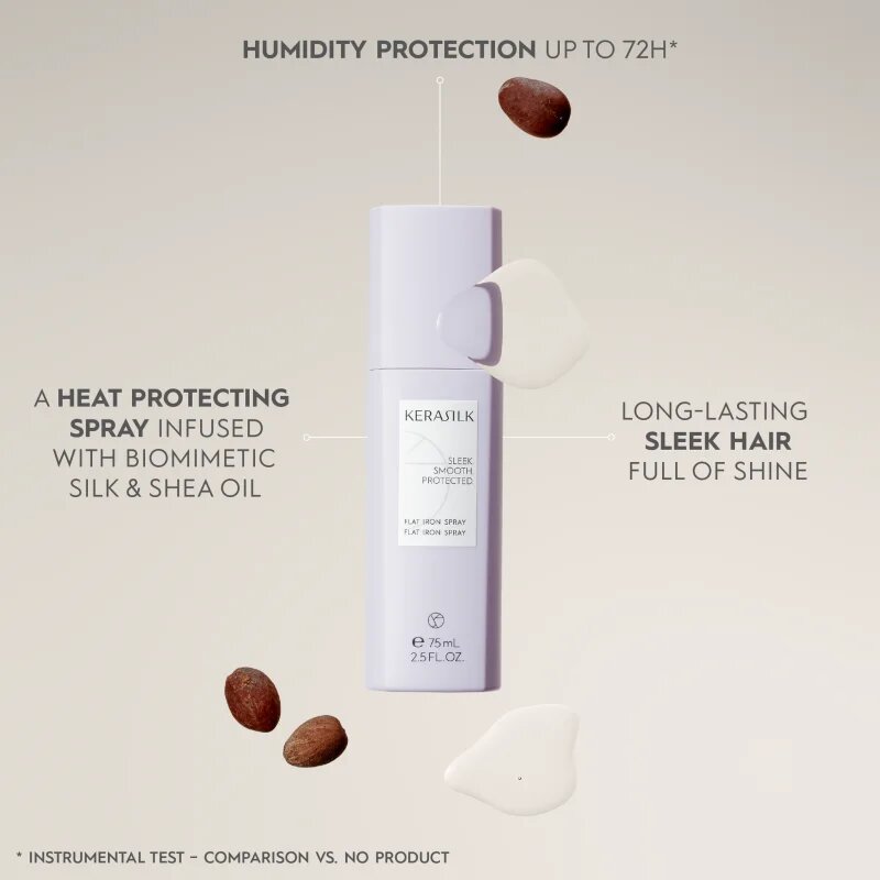 KERASILK Styling Flat Iron Spray hővédő spray hajsütővassal és hajvasalóval kezelt hajra 75 ml