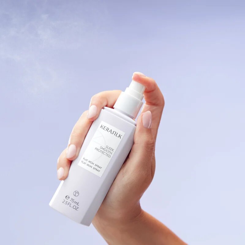 KERASILK Styling Flat Iron Spray hővédő spray hajsütővassal és hajvasalóval kezelt hajra 75 ml