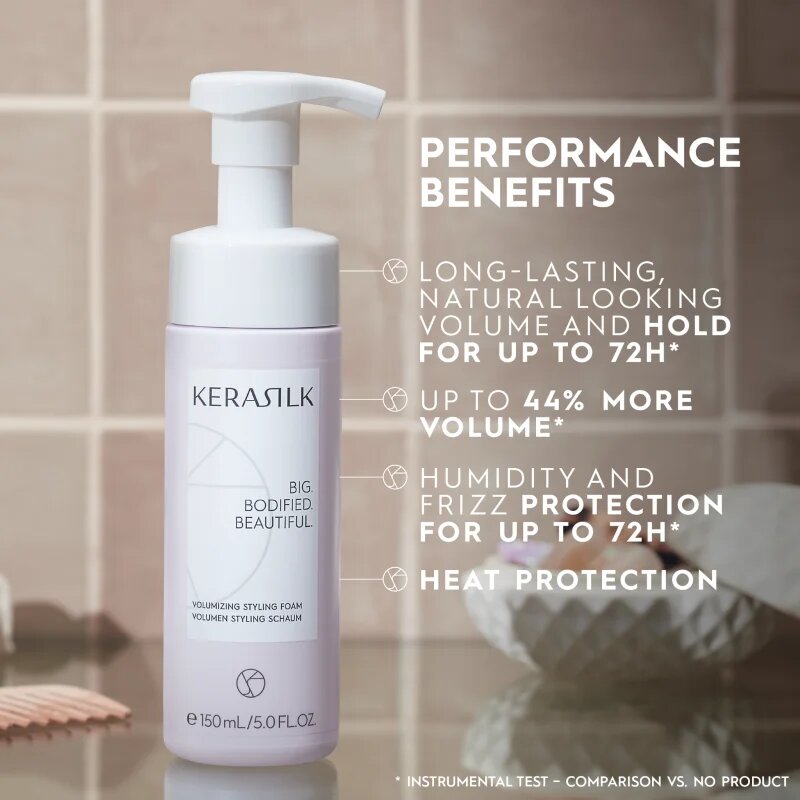 KERASILK Styling Volumizing Styling Foam hajformázó hab dús hatásért minden hajtípusra 150 ml