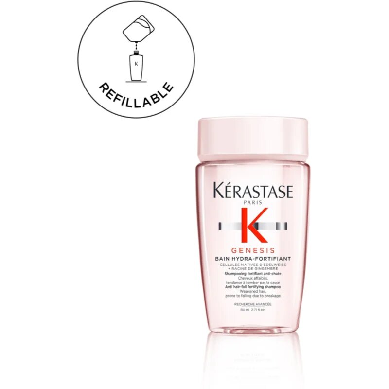 Kérastase Genesis Bain Hydra-Fortifiant erősítő sampon a gyenge hullásra hajlamos hajra 80 ml