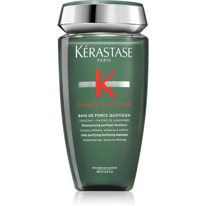 Kérastase Genesis Homme Bain de Force Quotiden tisztító és tápláló sampon kihullásra hajlamos legyengült hajra uraknak 250 ml