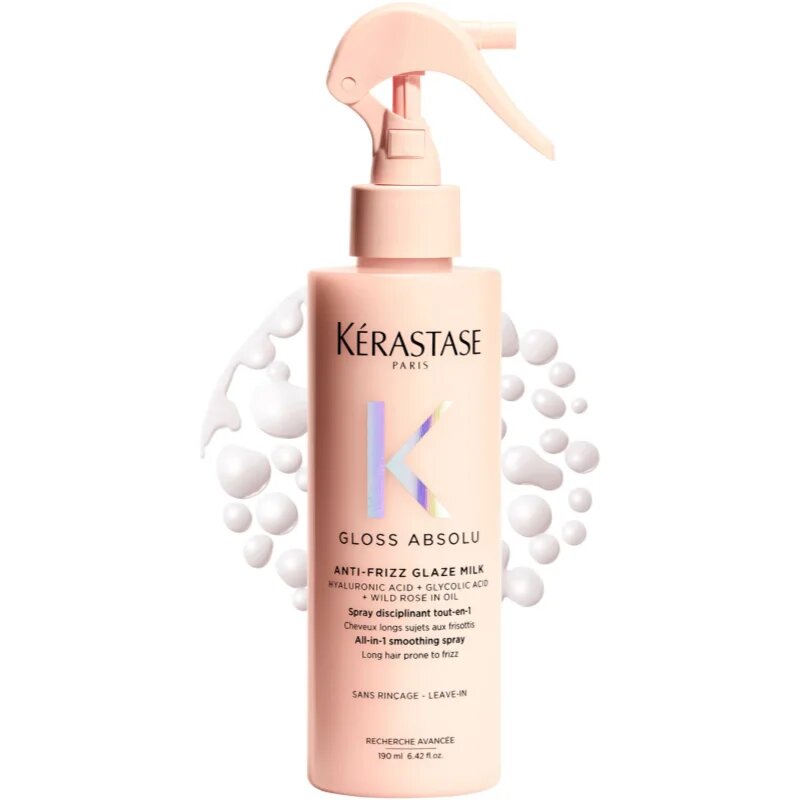Kérastase Gloss Absolu Anti-Frizz Glaze Milk leöblítést nem igénylő spray a fénylő és selymes hajért 190 ml