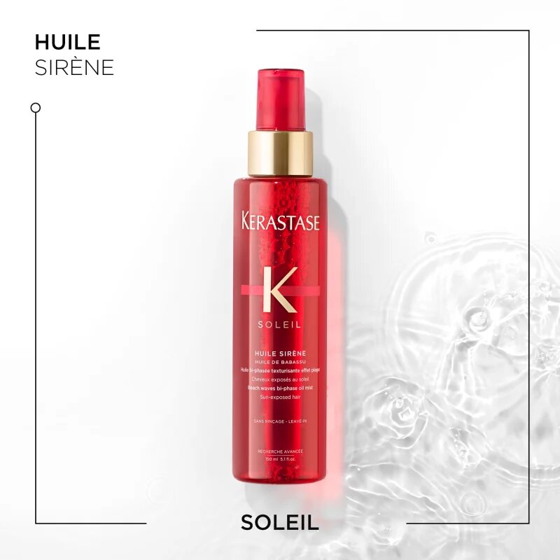 Kérastase Soleil Huile Sirène hidratáló kétfázisú olajos permet beach hatásért UV szűrővel 150 ml