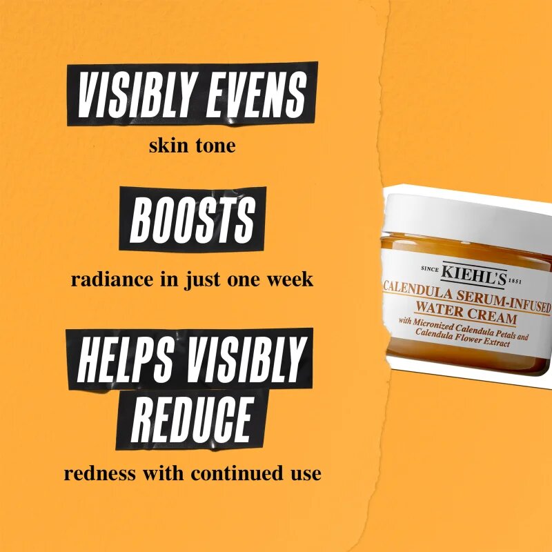 Kiehl's Calendula Serum-Infused Water Cream könnyű hidratáló nappali krém minden bőrtípusra beleértve az érzékeny bőrt is 50 ml