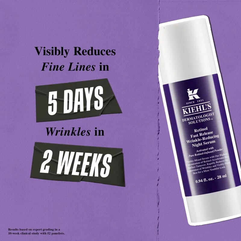 Kiehl's Dermatologist Solutions Retinol Skin-Renewing Daily Micro-Dose Serum ránctalanító retinol szérum minden bőrtípusra beleértve az érzékeny bőrt