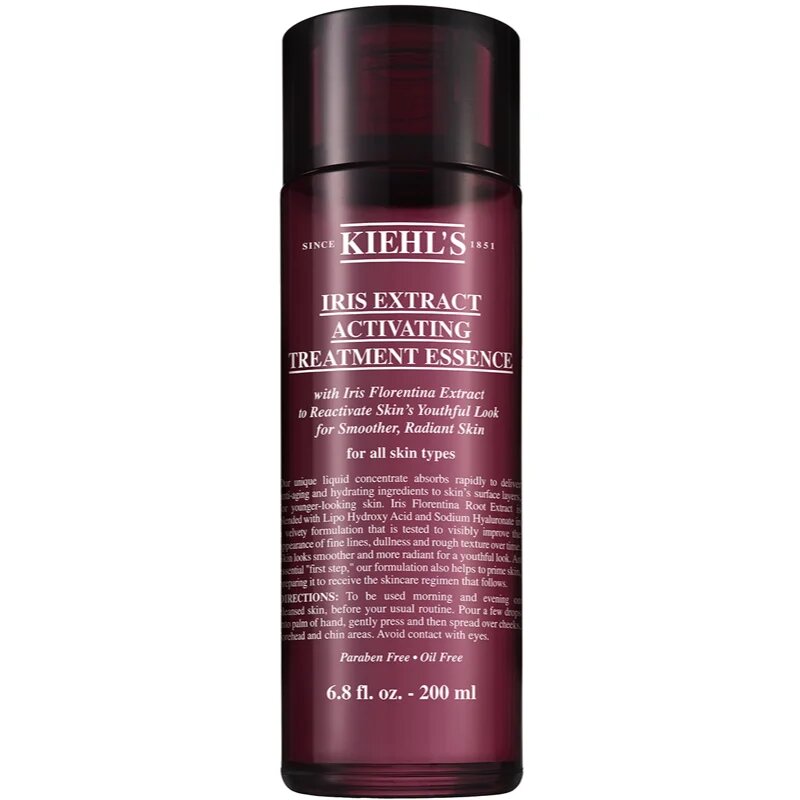 Kiehl's Iris Extract Activating Treatment Essence esszenciális hidratáló arcvíz minden bőrtípusra beleértve az érzékeny bőrt is 200 ml