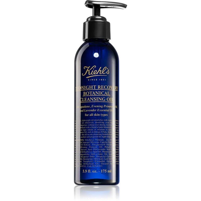 Kiehl's Midnight Recovery Botanical Cleansing Oil sminklemosó olaj minden bőrtípusra beleértve az érzékeny bőrt is 175 ml