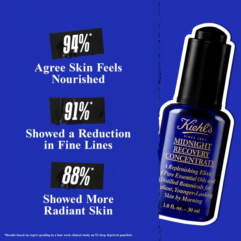 Kiehl's Midnight Recovery Concentrate regeneráló éjszakai szérum minden bőrtípusra beleértve az érzékeny bőrt is 50 ml