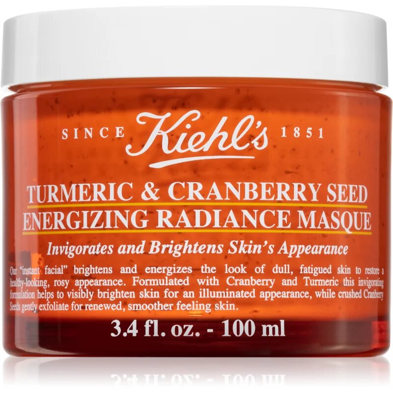 Kiehl's Turmeric & Cranberry Seed Energizing Radiance Mask élénkítő arcmaszk minden bőrtípusra beleértve az érzékeny bőrt is 100 ml