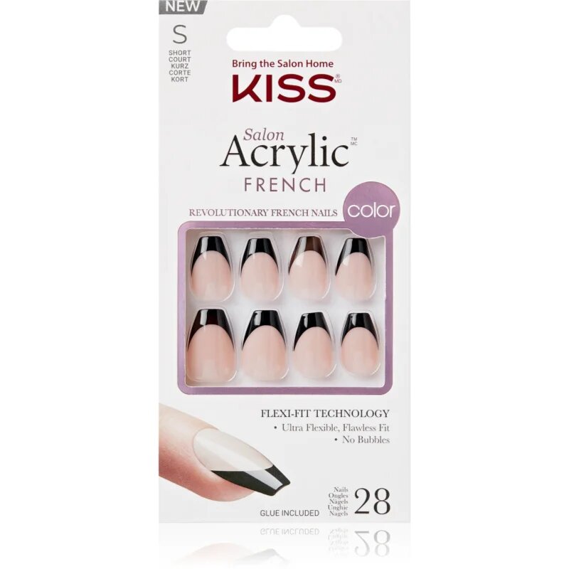 KISS Acrylic French Color műköröm Flame 28 db