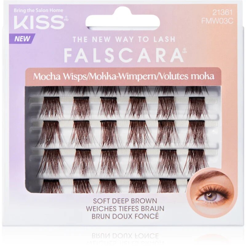 KISS Falscara Multi Wisps ragasztható tincses műszempillák Mocha 24 db