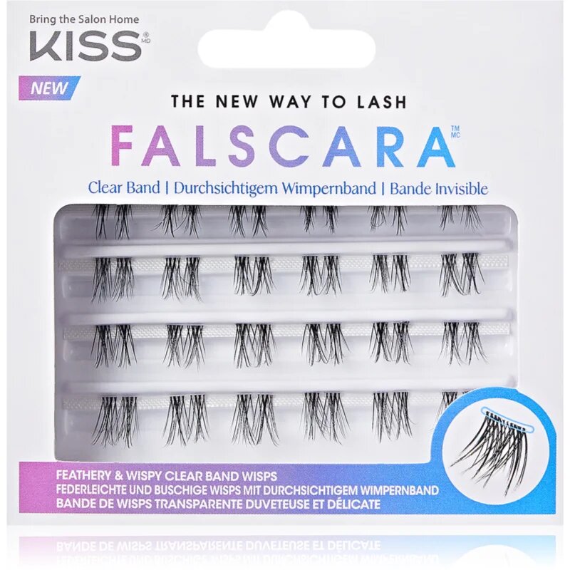 KISS Falscara The New Way to Lash Csomómentes elválasztott szempillák 24 db