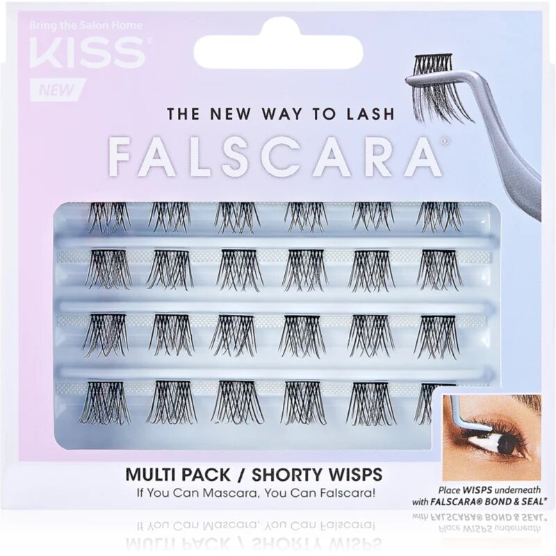 KISS Falscara Wisp csomós műszempilla Shorty 24 db