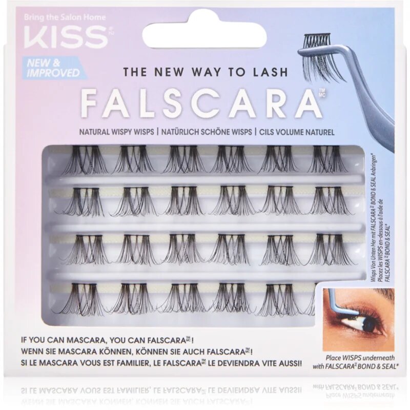 KISS Falscara Wisp ragasztható tincses műszempillák Natural Wispy Wisps 24 db