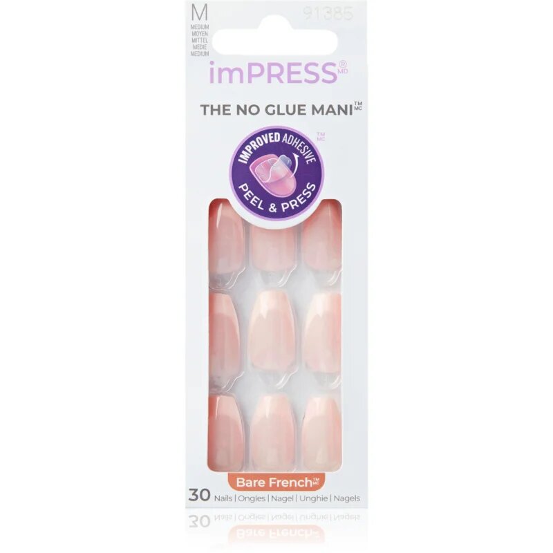 KISS imPRESS The No Glue Mani műköröm öntapadós 30 db