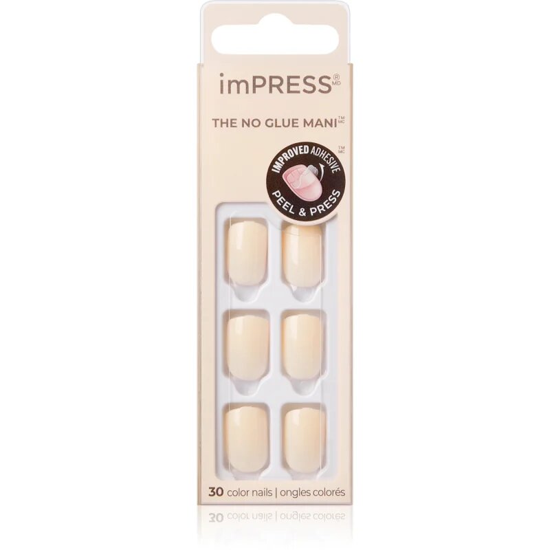 KISS imPRESS The No Glue Mani Short műköröm Point Pink 30 db