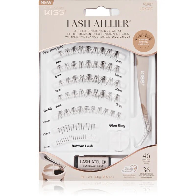 KISS Lash Atelier Desing Kit ragasztható tincses műszempillák ragasztóval 01 1 db