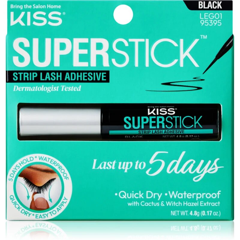 KISS Superstick Extended Wear műszempilla ragasztó Black 4.8 g