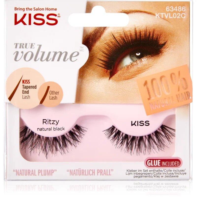 KISS True Volume Ritzy műszempillák Natural Black 1 pár