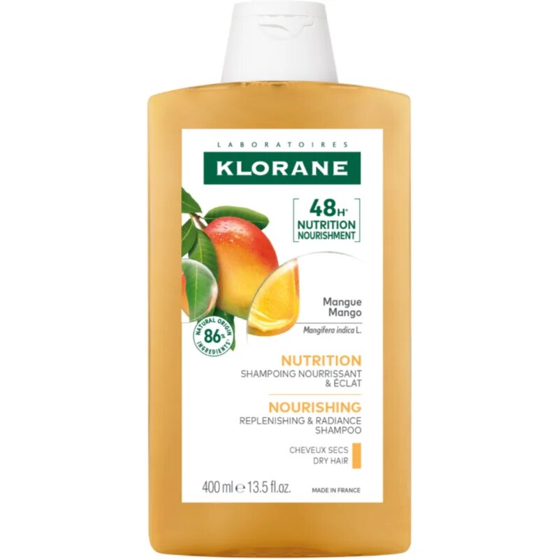 Klorane Mango Nourishing Shampoo Dry Hair intenzív tápláló sampon száraz hajra 400 ml