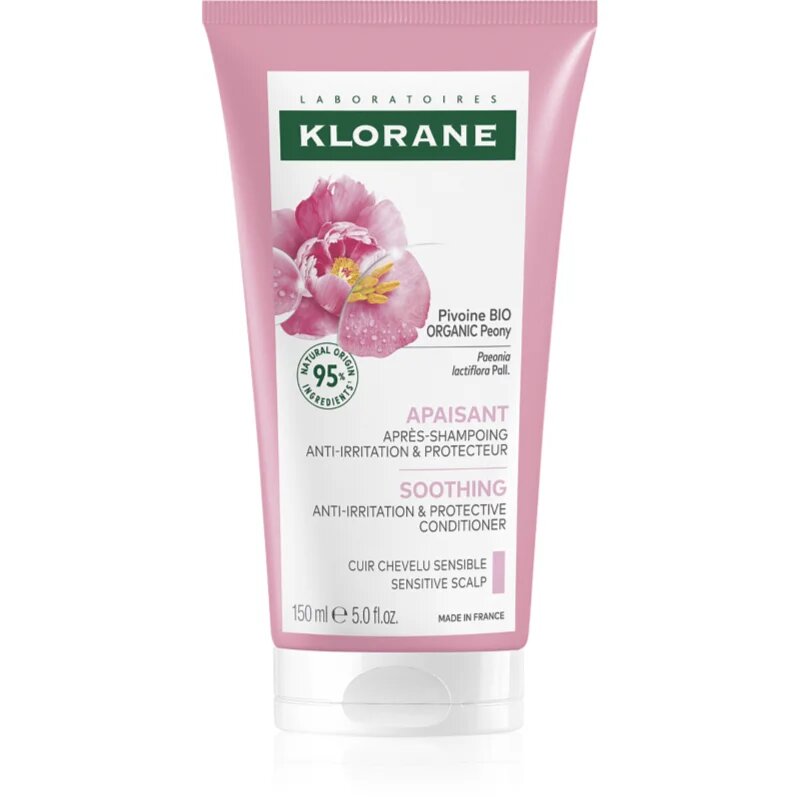 Klorane Peony Soothing Sensitive Hair Scalp Conditioner hajbalzsam érzékeny fejbőrre 150 ml