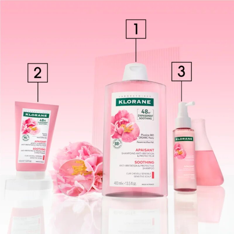 Klorane Peony Soothing Sensitive Hair Scalp Shampoo sampon érzékeny fejbőrre 200 ml