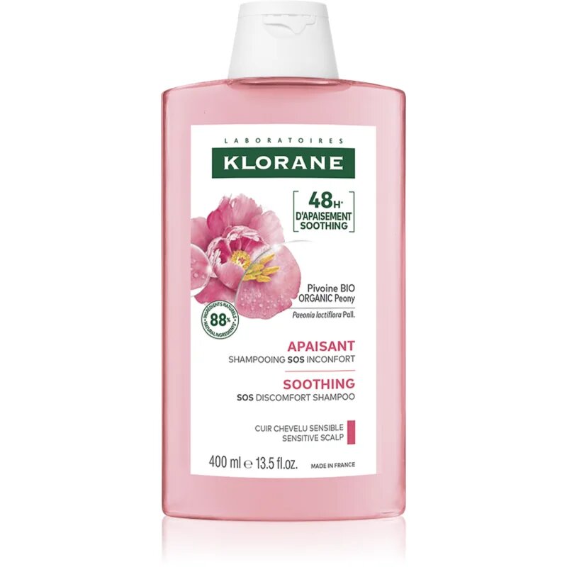 Klorane Peony Soothing Sensitive Hair Scalp Shampoo sampon érzékeny fejbőrre 400 ml