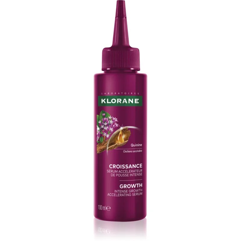 Klorane Quinine Growth Accelerating Serum leöblítést nem igénylő szérum a haj növekedéséért és megerősítéséért a hajtövektől kezdve 100 ml