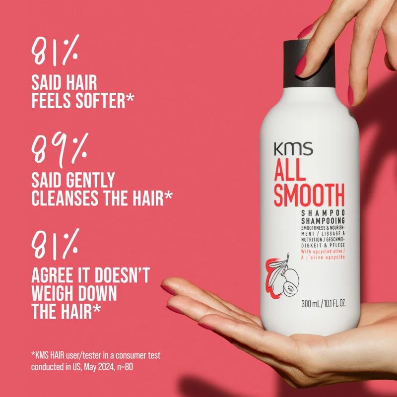 KMS All Smooth Shampoo kisimító sampon erős vastag és száraz hajra 300 ml
