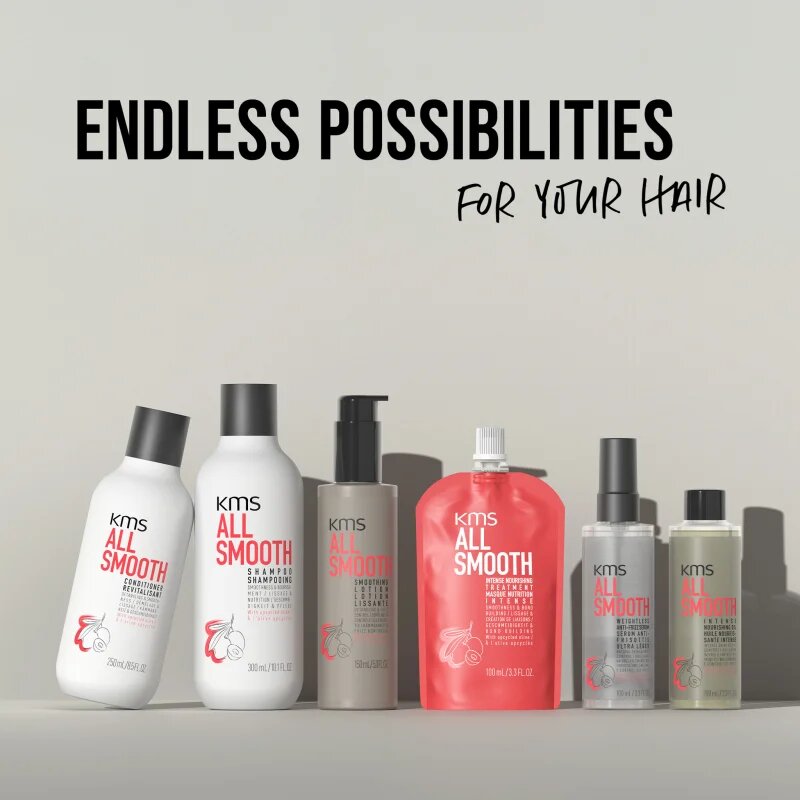 KMS All Smooth Shampoo kisimító sampon erős vastag és száraz hajra 750 ml