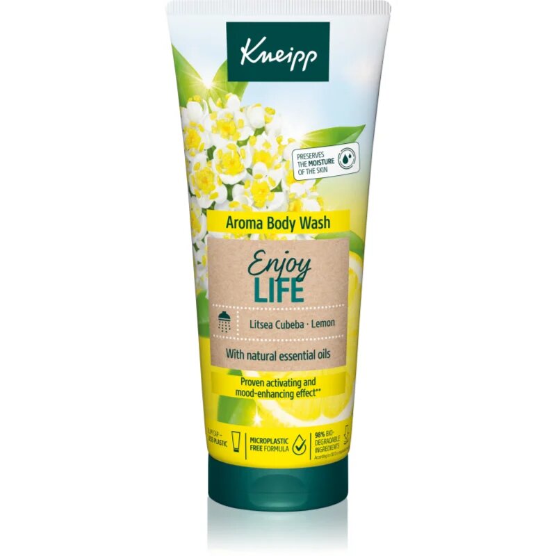 Kneipp Enjoy Life energetizáló tusfürdő gél Litsea Cubeba & Lemon 200 ml