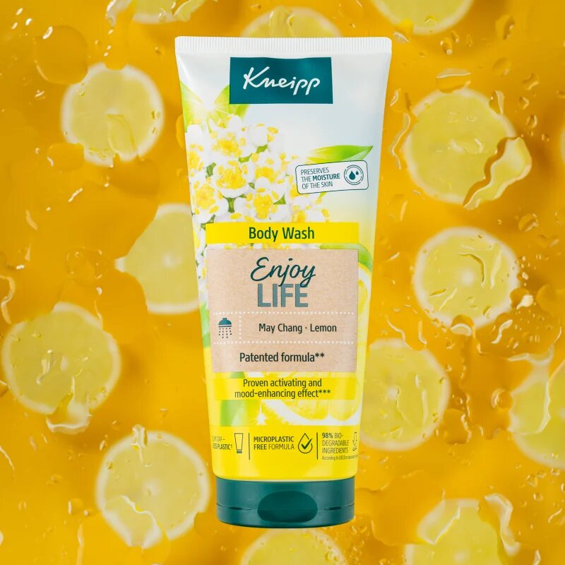 Kneipp Enjoy Life energetizáló tusfürdő gél Litsea Cubeba & Lemon 200 ml