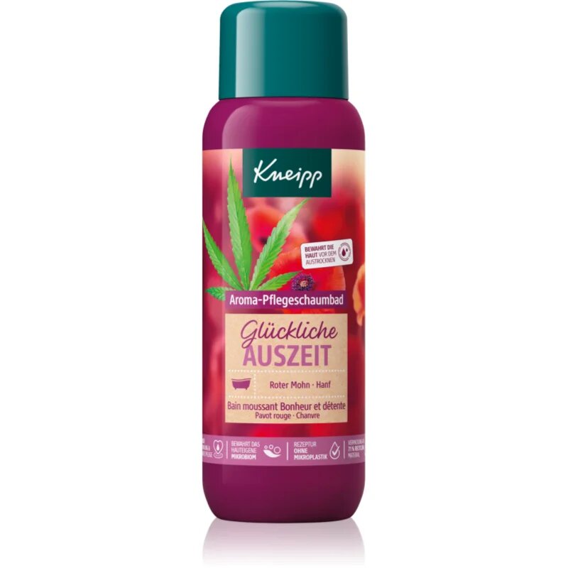 Kneipp Glückliche Auszeit habfürdő Red Poppy & Cannabis 400 ml