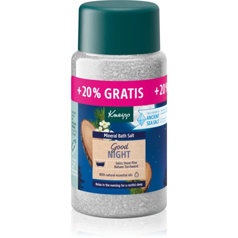 Kneipp Good Night fürdősó Swiss Stone Pine & Balsam Torchwood 600 g