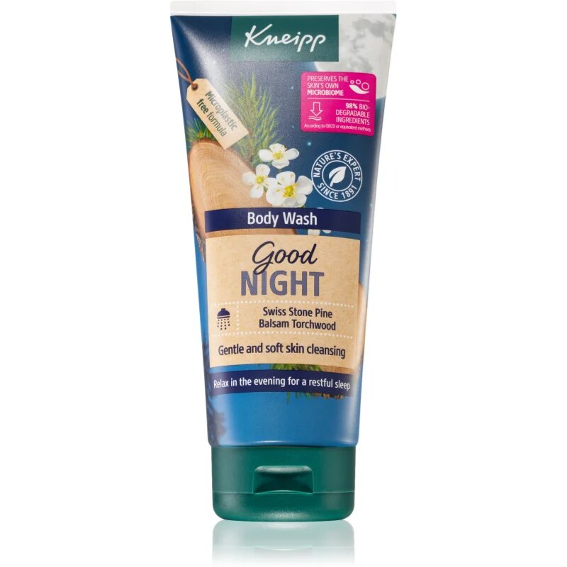 Kneipp Good Night tusfürdő gél Swiss Stone Pine & Balsam Torchwood 200 ml