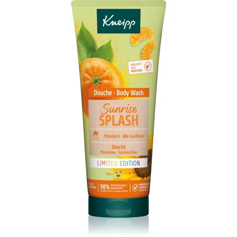Kneipp Sunrise Splash tusfürdő gél Mandarin & Bio Sunflower 200 ml