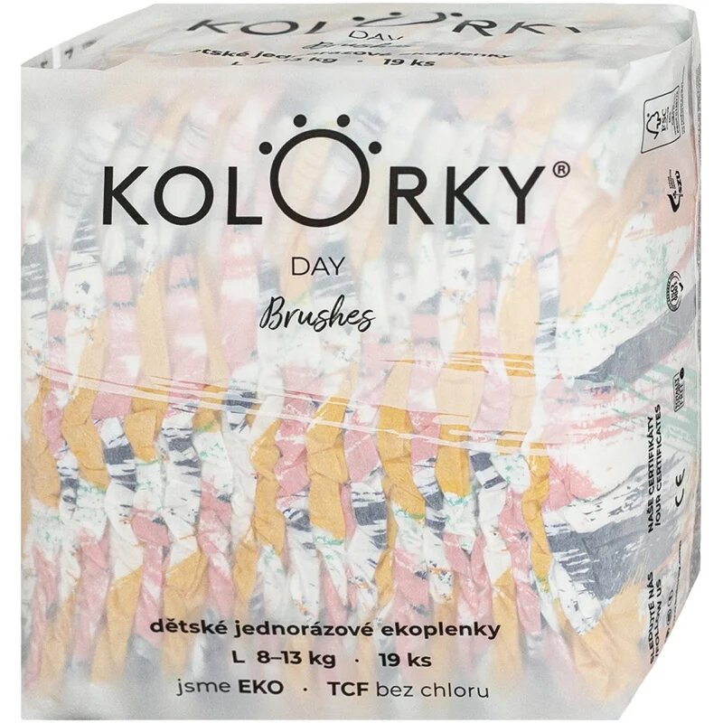 Kolorky Day Brushes eldobható pelenkák S méret 8-13 Kg 19 db