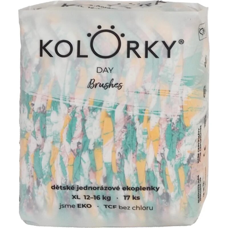 Kolorky Day Brushes eldobható pelenkák XL méret 12-16 Kg 17 db