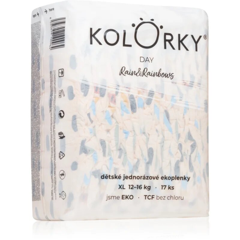 Kolorky Day Rain&Rainbow eldobható pelenkák XL méret 12-16 Kg 17 db