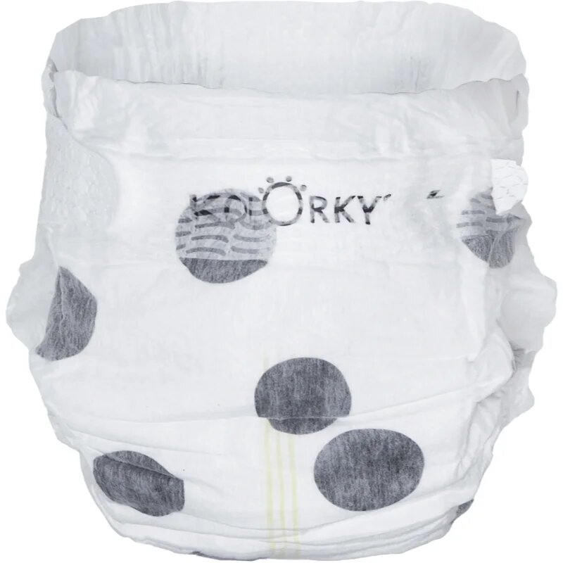 Kolorky Deluxe Velvet Dots eldobható ÖKO pelenkák L méret 8-13 kg 19 db