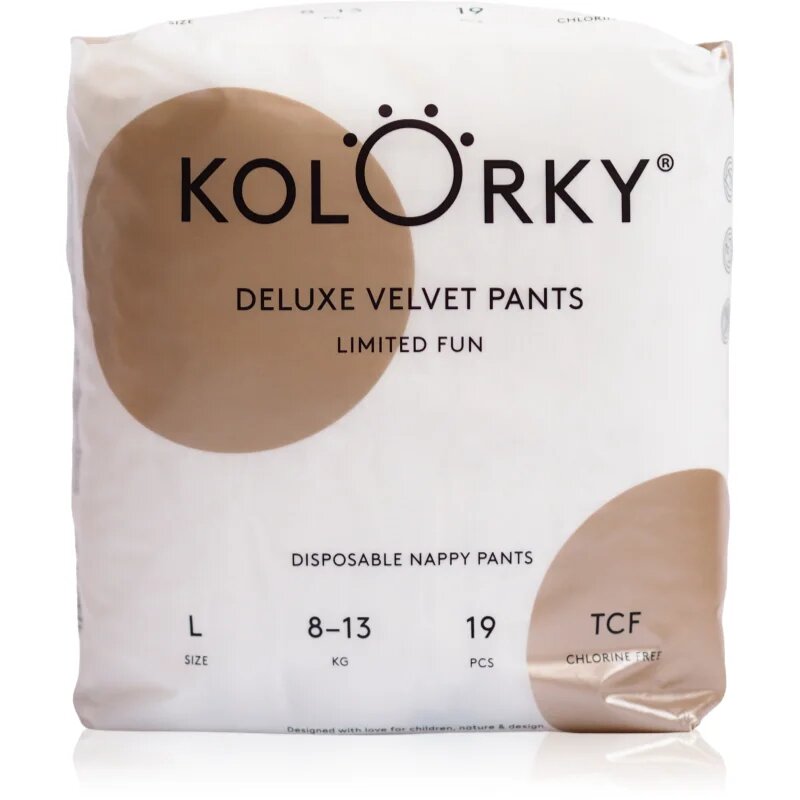 Kolorky Deluxe Velvet Pants Limited Fun nadrágpelenkák eldobható L méret 8-13 kg 19 db