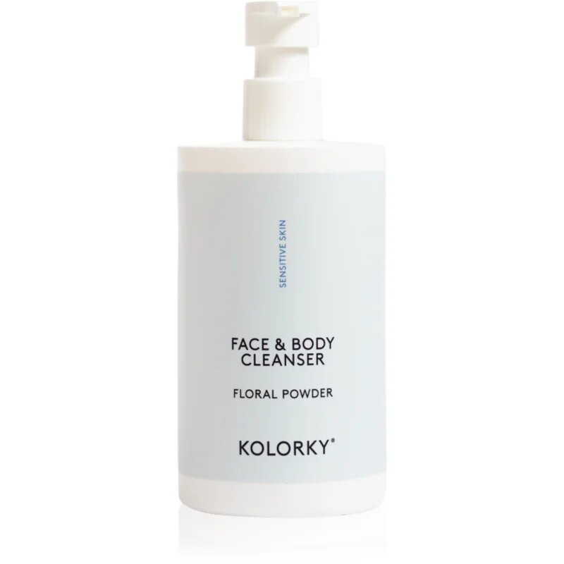 Kolorky Face & Body Cleanser gyengéd tisztító gél arcra és testre Floral Powder 390 ml
