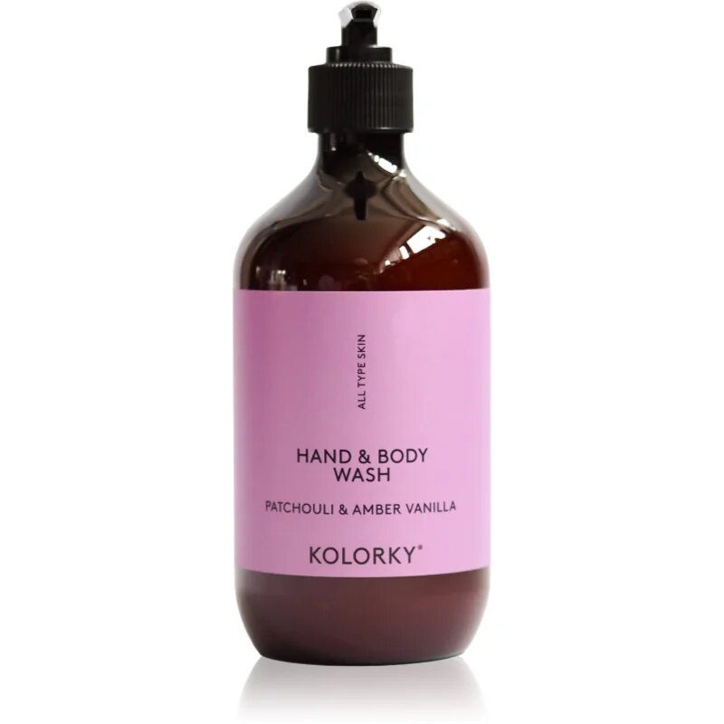 Kolorky Hand & Body Wash tisztító gél kézre és testre Patchouli &Amber Vanilla 490 ml