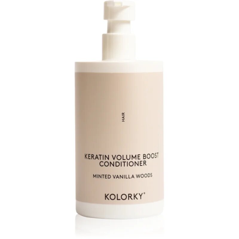 Kolorky Keratine Volume Boost Conditioner kondicionáló a hajtérfogat növelésére Minted Vanilla Woods 390 ml